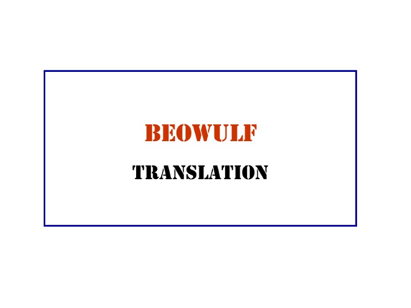 Beowulf Translation
